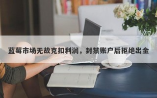 蓝莓市场无故克扣利润，封禁账户后拒绝出金