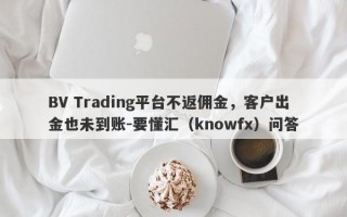 BV Trading平台不返佣金，客户出金也未到账-要懂汇（knowfx）问答