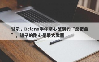 警示，Deleno半年精心策划的“杀猪盘”，骗子的耐心是最大武器