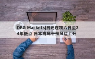 DBG Markets|日元连跌六日至34年低点 日本当局干预风险上升