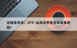 杀猪盘风波！ZFX·山海证券套金后准备跑路？