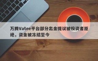 万腾Vatee平台部分出金提议被投资者拒绝，资金被冻结至今