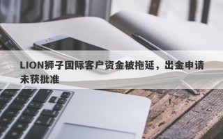 LION狮子国际客户资金被拖延，出金申请未获批准