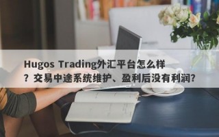 Hugos Trading外汇平台怎么样？交易中途系统维护、盈利后没有利润？