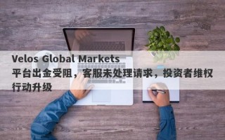 Velos Global Markets平台出金受阻，客服未处理请求，投资者维权行动升级