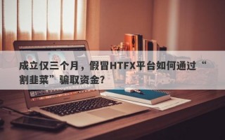 成立仅三个月，假冒HTFX平台如何通过“割韭菜”骗取资金？