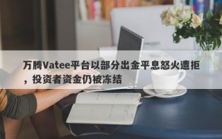 万腾Vatee平台以部分出金平息怒火遭拒，投资者资金仍被冻结