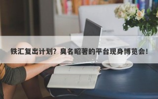 铁汇复出计划？臭名昭著的平台现身博览会！